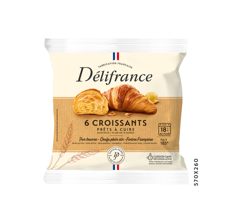 Packet of 6 Délifrance Butter Croissants ready to bake at home in Singapore