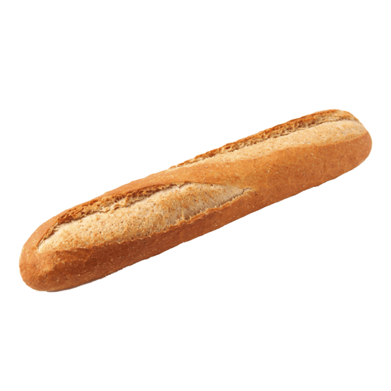 A single Délifrance Half Baguette, showcasing its golden-brown crust and elongated shape